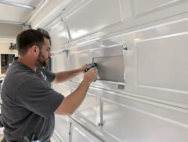 Garage door panel repair by Somers Garage Door Repair in Somers
